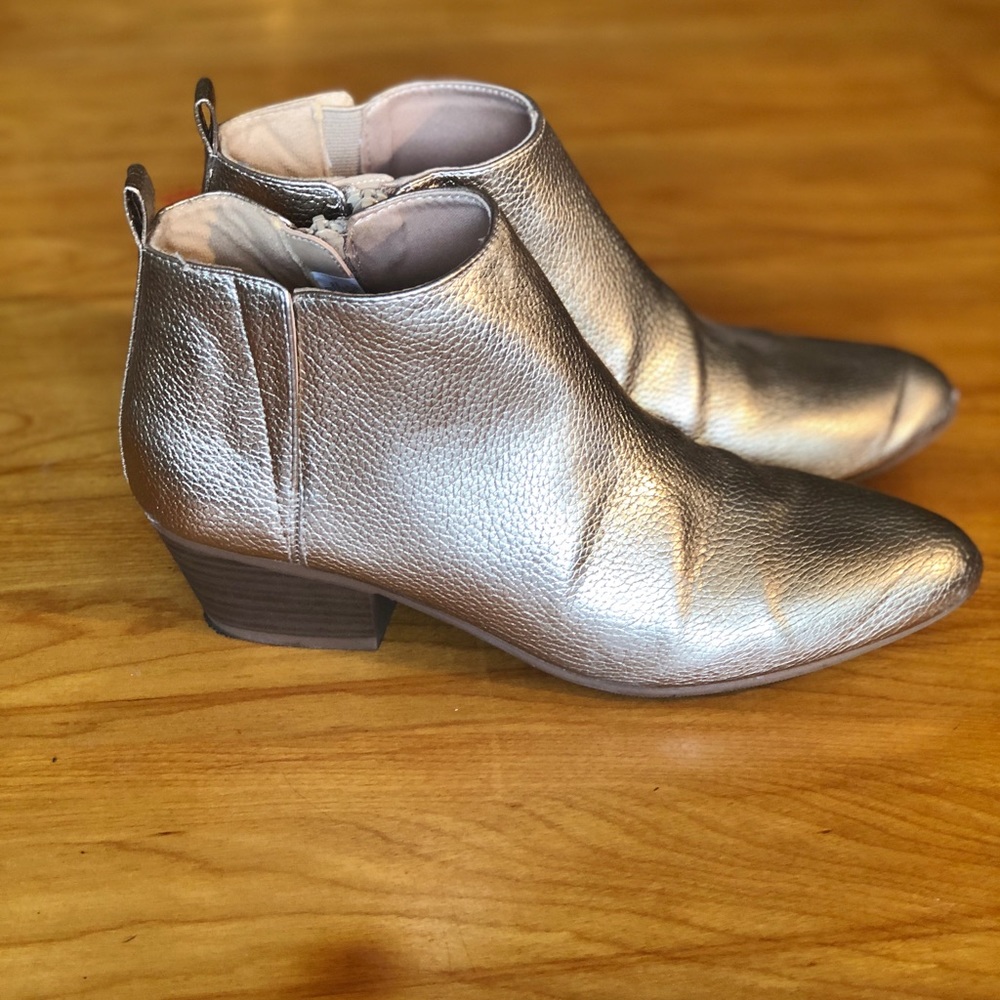 Gold metallic booties